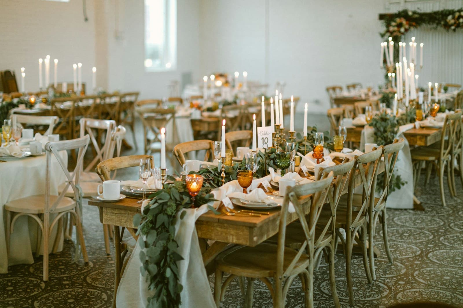 Candlelit wedding tables